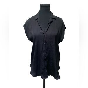 Nine West Black Button Down Shirt S GUC